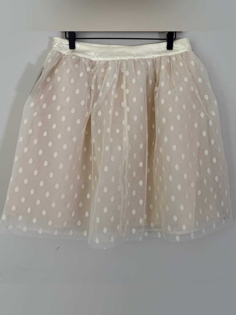 Tulip B Cream Polka Dot Tulle Skirt - Picture 2 of 8
